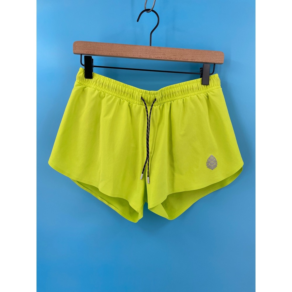 Stio Terral Run Lined Performance Running Shorts Womens Small S Trail Lime Zest